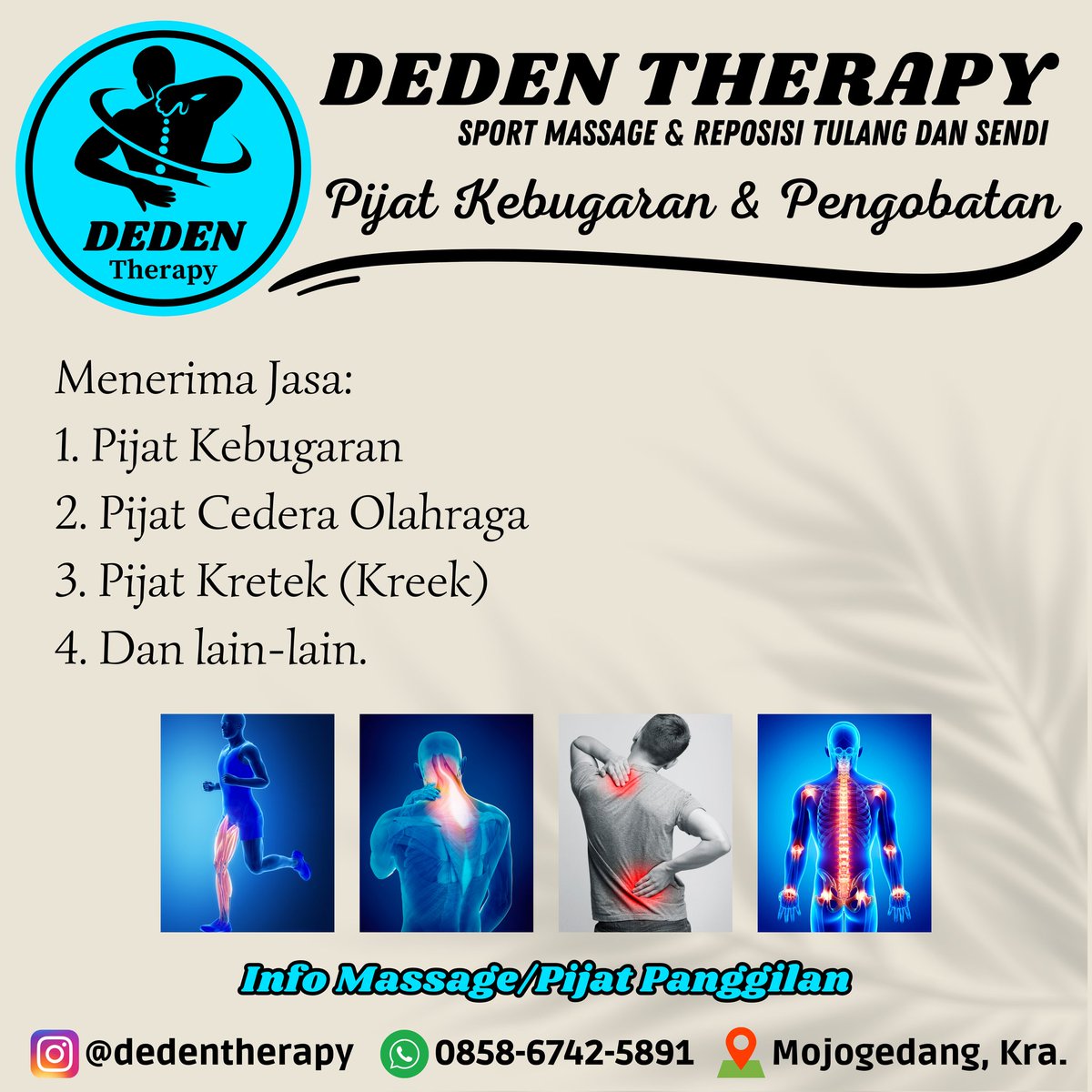 dedentherapy's tweet photo. #pijatsolo
#massagesolo
#pijatpanggilan
#massagepanggilan
#pijatcapek
#MassageFullBodyMassage 
#pijatkebugaran
#pijatcedera
#pijat #massage
#cederaolahraga
#pijatsehat
#pijat24jam
#pijatjogja https://t.co/OkPjL6aGli