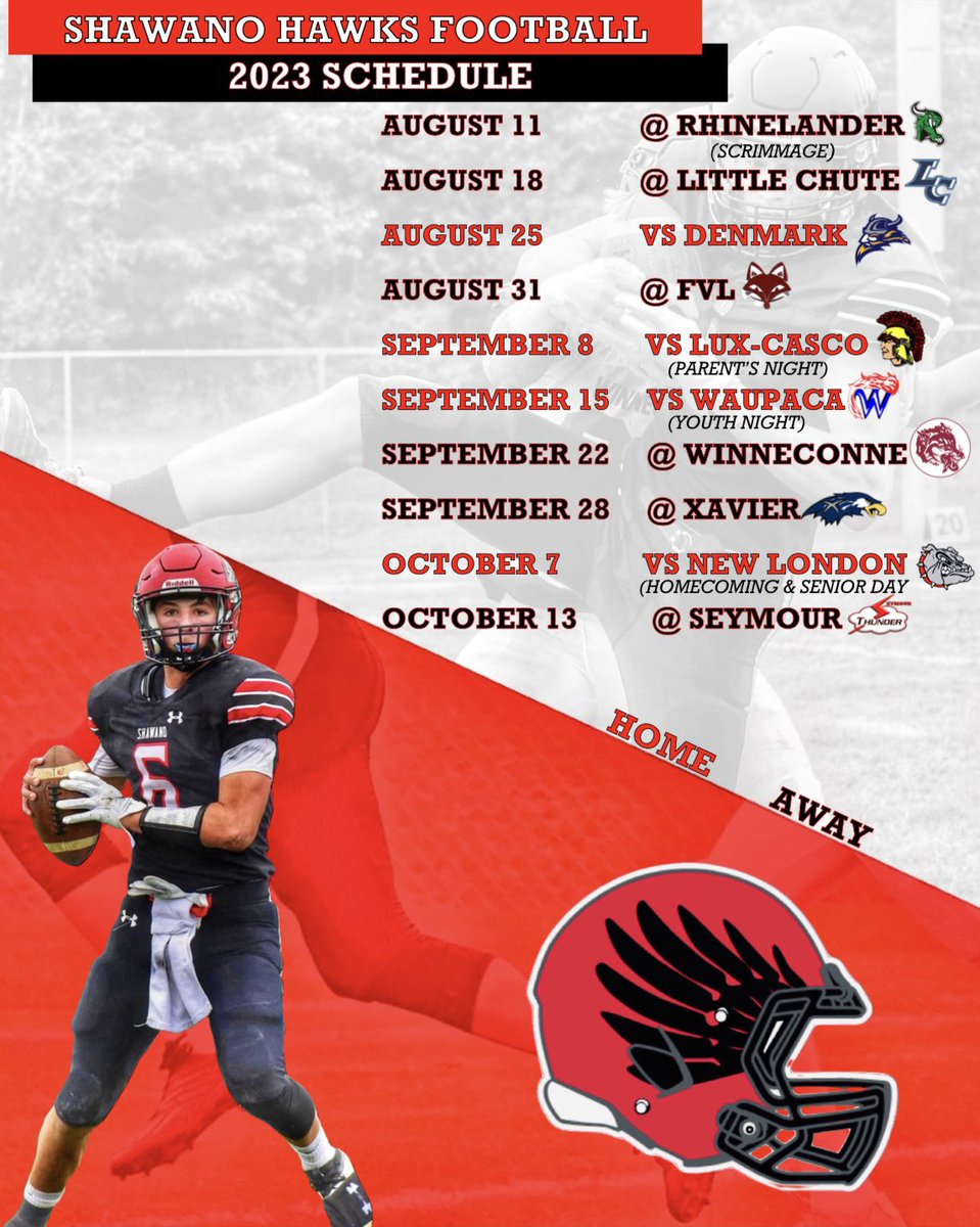 Our 2023 Schedule!
Go Hawks!