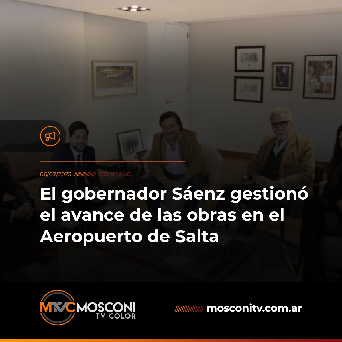 MosconiTvColor's tweet photo. Con el presidente del ORSNA, el mandatario trató la agilización del proceso licitatorio que se encuentra en la etapa final de adjudicación de obra. Asimismo solicitó la colaboración en el proyecto técnico del nuevo aeropuerto de Cafayate.
#Gobierno  #obras   #Salta #MosconiTv https://t.co/ebvE1uDQhH