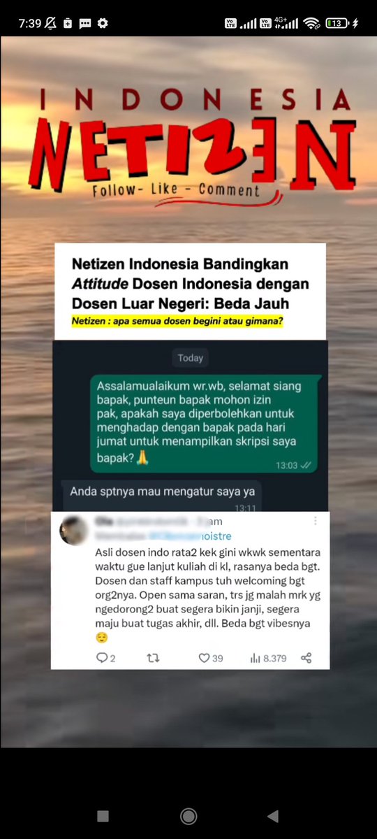 Haikalfahrian's tweet photo. Nemu di tiktok wkwkwk TRUEEEEE
dulu 1thn kuliah di malay trus pindah ke Un3s4 kaget sama dosen2 disini haha pada gila hormat, kyk hal kecil aja spt jadwal kelas harus di ingetin lewat chat, kalo ga di ingetin kadang ga dateng, ga semua tapi ada aja yg gitu, apalgi dosen yg senior https://t.co/k72XJjgrZ7