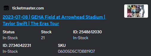 moonitorllc's tweet photo. 🤭While people were camping for the shock drop of UNC 1s, which had unbelievably low stock.

🫢 Moonitor detected a restock of Taylor Swift tickets. As a result, many users were able to make a good amount of money from this opportunity. https://t.co/OokqGKBooB