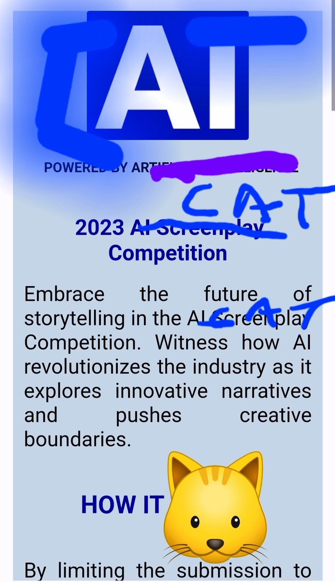 DannyManus's tweet image. I&apos;m hereby launching my new Screenwriting Contest... C.A.T. Where scripts will be read, judged and notes given solely by my Cat. And the winner gets to be pet by a human. While my cat steals your idea.
#ScreenwritingTwitter