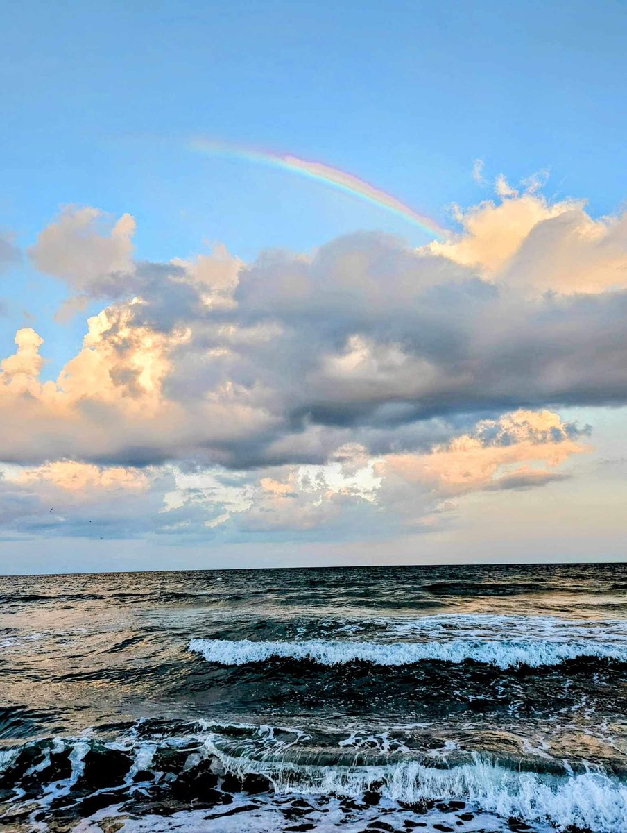Surfside near sunset with a bonus rainbow.  Beautiful Heidi White! #scwx