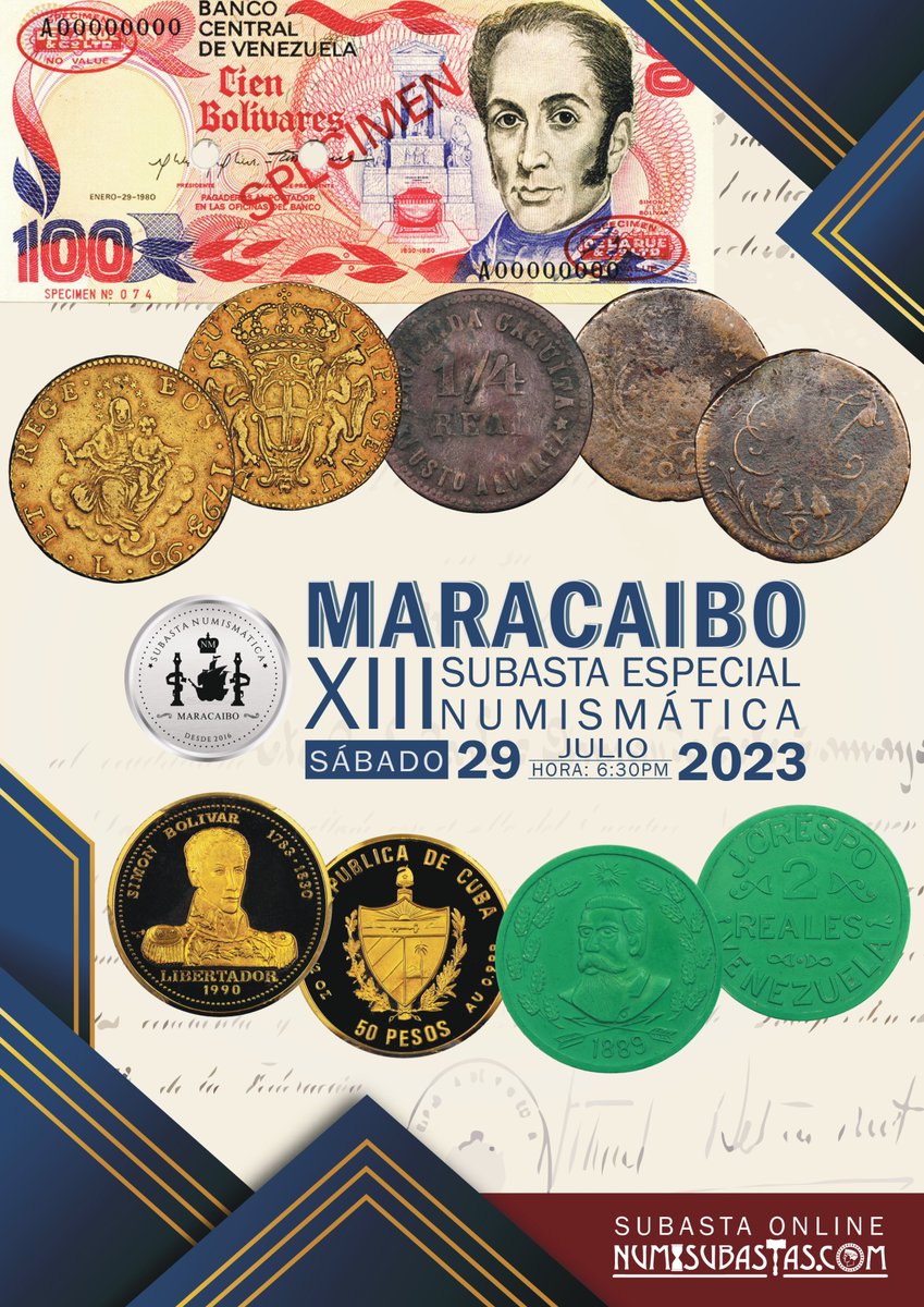 numisubastas's tweet photo. #SubastasMaracaibo #Numisubastas #SubastaNumismatica #Coleccionistas #Coleccionismo #Auction #Numismatics #Collector #Collection #Collectible #Collect #Moneda #Coin #Coins #Coinnerd #CoinCollecting #CoinCollection #PapelMoneda #BankNotes #Note #PaperMoney #PaperMoneyAuction https://t.co/STqcGTIS3p