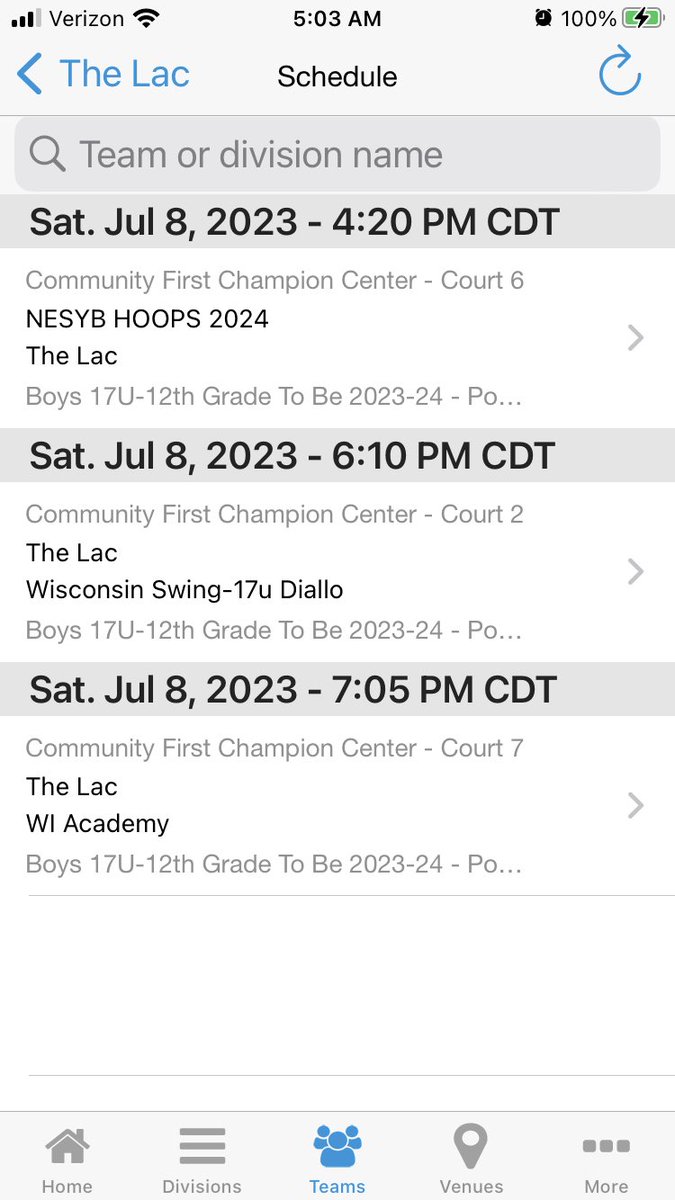 The Lac (17u) Looking forward to our games Saturday night @JimmyVClassic 
@ChampionCtr