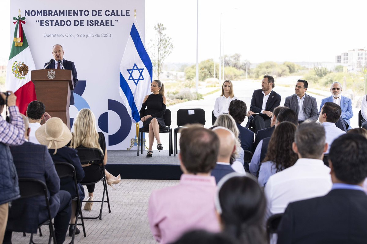 Reconocemos al Estado de Israel y celebramos los 70 años de relaciones diplomáticas con México. Ahora, una calle dentro de la capital queretana fue nombrada 'Circuito Estado de Israel'. En Querétaro estamos muy agradecidos con los inversionistas israelíes y seguiremos estrechando…