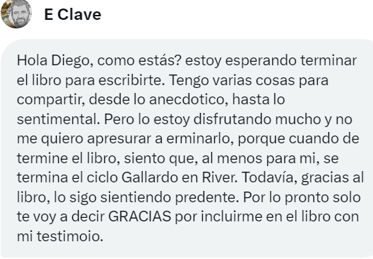 diegoborinsky's tweet photo. Dos lindos mensajes que recibí hoy de dos lectores de los libros del Muñeco, que ya me habían escrito cuando publiqué el Recargado (y puse esos mensajes en el Eterno, el último). Primero de  @execla https://t.co/6RbpaNgtYd