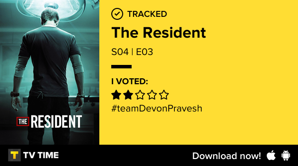 soosha94's tweet photo. I've just watched episode S04 | E03 of The Resident! #resident  https://t.co/s8YTk8RQjY #tvtime https://t.co/OHqy48Akmr