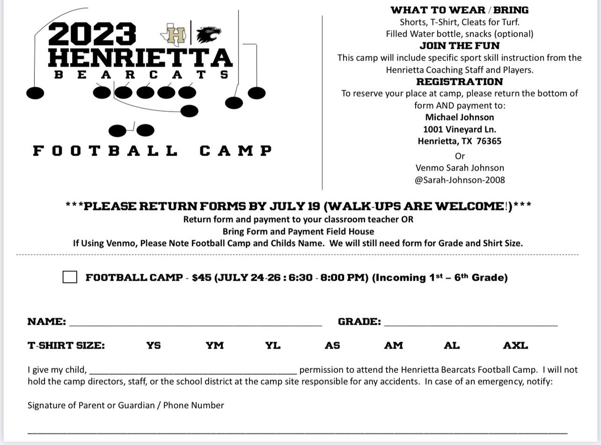 🏈 ELEMENTARY FOOTBALL CAMP