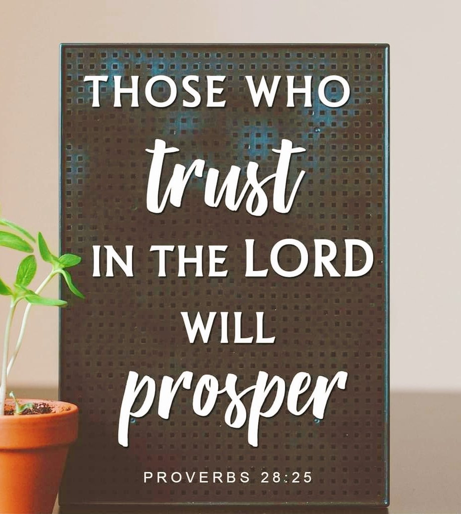 கர்த்தரை நம்புகிறவனோ செழிப்பான்.
நீதிமொழிகள் 28:25 

He who trusts in the Lord will be blessed and prosper.
Proverbs 28:25 #BibleVerse #BibleVerseOfTheDay