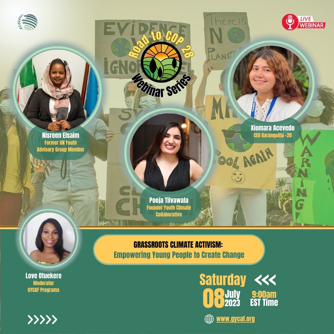 Join us this Saturday for our signature webinar COP28 series. We discuss “Grassroots Climate Activism” with <a href="/NisreenElsaim/">Nisreen Elsaim</a> <a href="/ptilvawala95/">Pooja Tilvawala</a>  and <a href="/Xiomy_Acevedo/">Xiomy Acevedo Navarro🌞🌊</a>