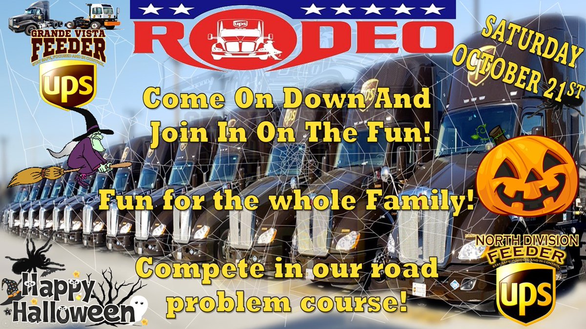 SAVE THE DATE!! SATURDAY OCTOBER 21st!! Test your Truck Rodeo Skills! North Division Rodeo Competition! #GVsafetyfeeder @divine2wincom @ArturoM82410239 @TonyTietze @UPSOntarioDDST @BellFeederSoCal @UPSCERCAsafety @SfecaFeederSfty @LaMiradafeeder @FeederMstca