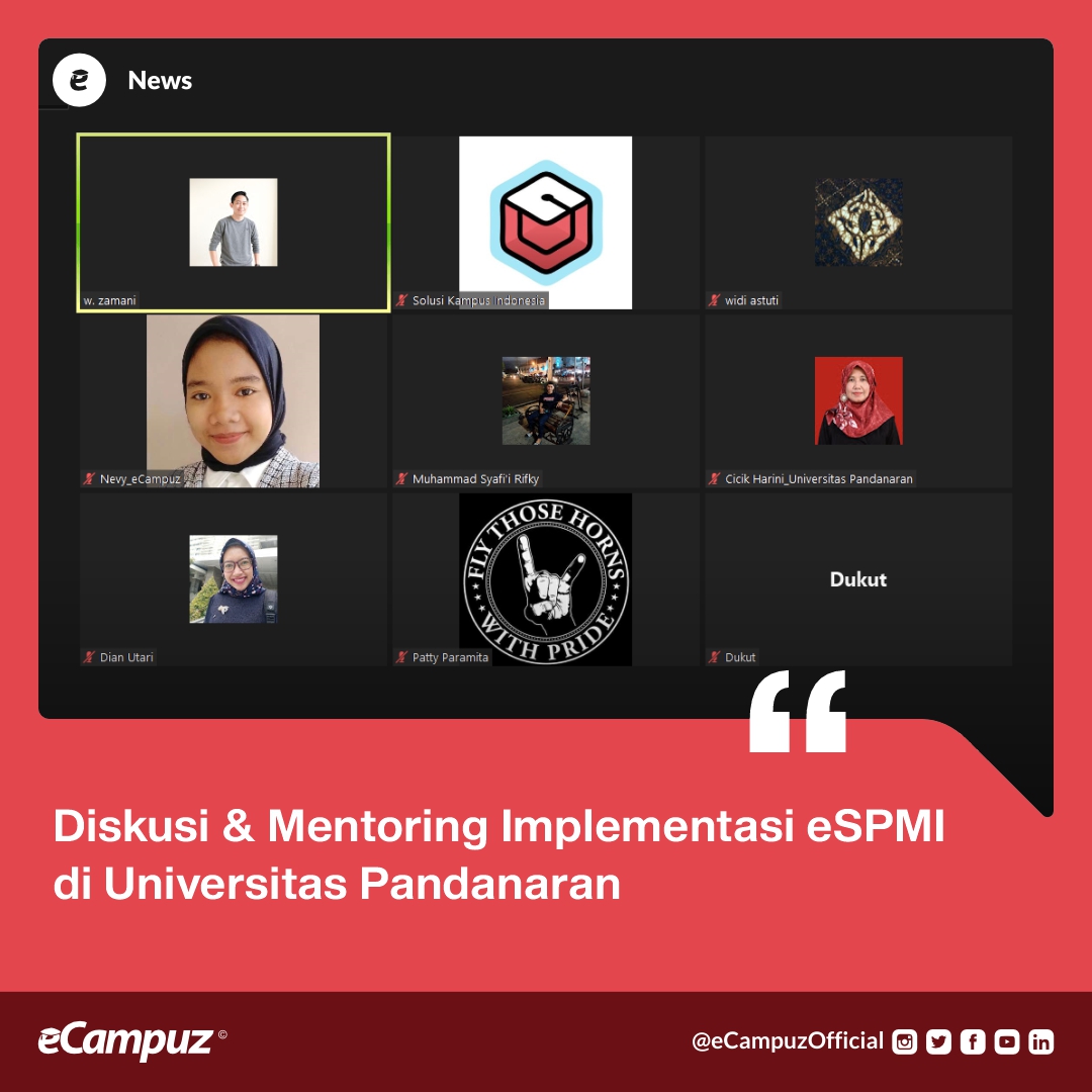 eCampuzOfficial's tweet photo. #SobateCampuz! Jumβat, 23 Juni 2023 Tim eCampuz dan Universitas Pandanaran Semarang memulai rangkaian kegiatan dalam rangka tindak lanjut implementasi eSPMI di UNPAND
πhttps://t.co/fw3e7dVGzG
#eCampuz
#Jamitu
#UniversitasPandanaran
#PenjaminanMutu
#KampusMerdeka https://t.co/9CoA5K3IRL