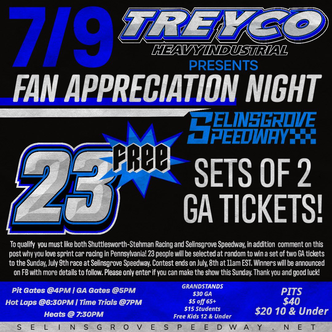 🚨 Let’s Pack <a href="/theselinsgrove/">The Selinsgrove Speedway</a> this Sunday 🔽🔽🔽🔽
