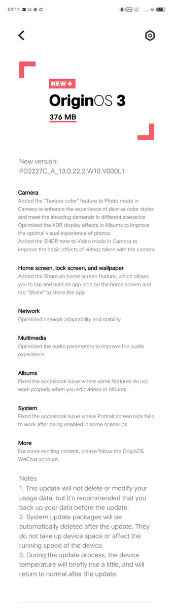 fabrizio_degni's tweet photo. Finally also my VIVO X90 Pro+ received the new camera-focused firmware update. The changes are remarkable and there is also a nut for the video lovers π₯°
Soon a tests of these new featuresπ€
#vivo #vivox90proplus #vivox90 @vivo_europe #firmware #originos3 https://t.co/GydSMtStuR