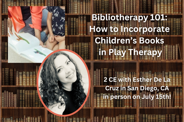 Join us next week for the CALAPT 7/15 2.0 training Bibliotherapy 101: incorporating books w/play therapy with Esther De La Cruz in-person in CA. - mailchi.mp/calplaytherapy…