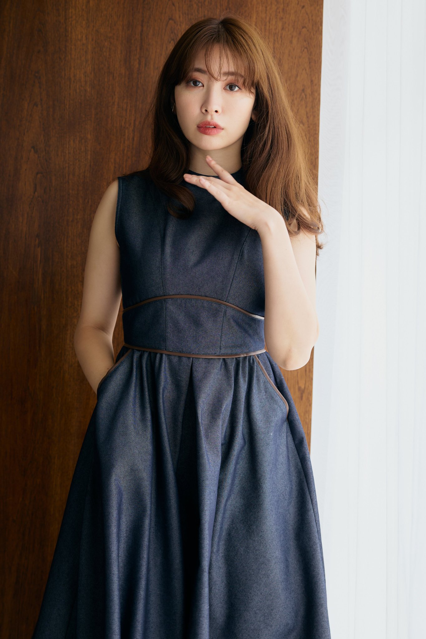 新品】Herlipto Trimming Denim Effect Dress