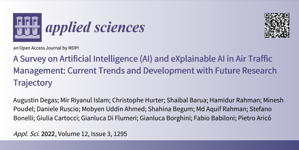 Applsci's tweet image. 📢 Read our Review paper

🔗 mdpi.com/2076-3417/12/3…
👨‍🔬 by Dr. Augustin Degas et al.
🏫 @malardalen_uni @SapienzaRoma

Special Issue &quot;#ExplainableArtificialIntelligence (#XAI)&quot;
mdpi.com/journal/applsc…

#openaccess #ArtificialIntelligence #AI #eXplainableAI #AirTrafficManagement