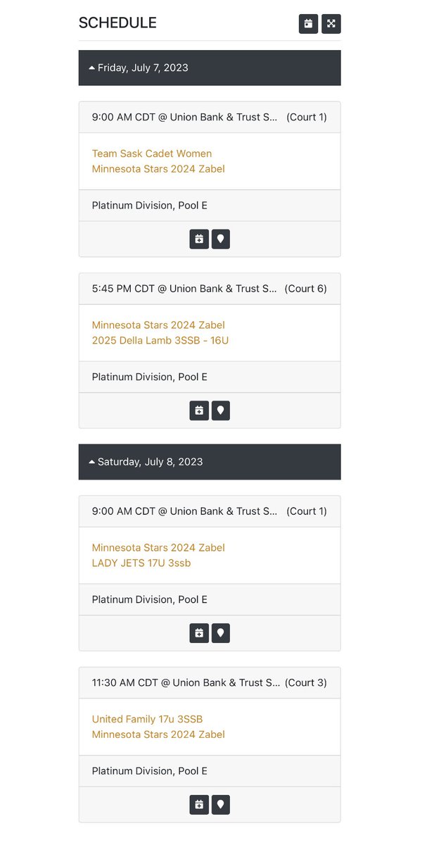 After a little break, we’re back at it starting tomorrow morning in Omaha! Looking forward to a fun and competitive handful of days together! 

Tournament #1, Premier Grand Nationals! 

Schedule ⬇️