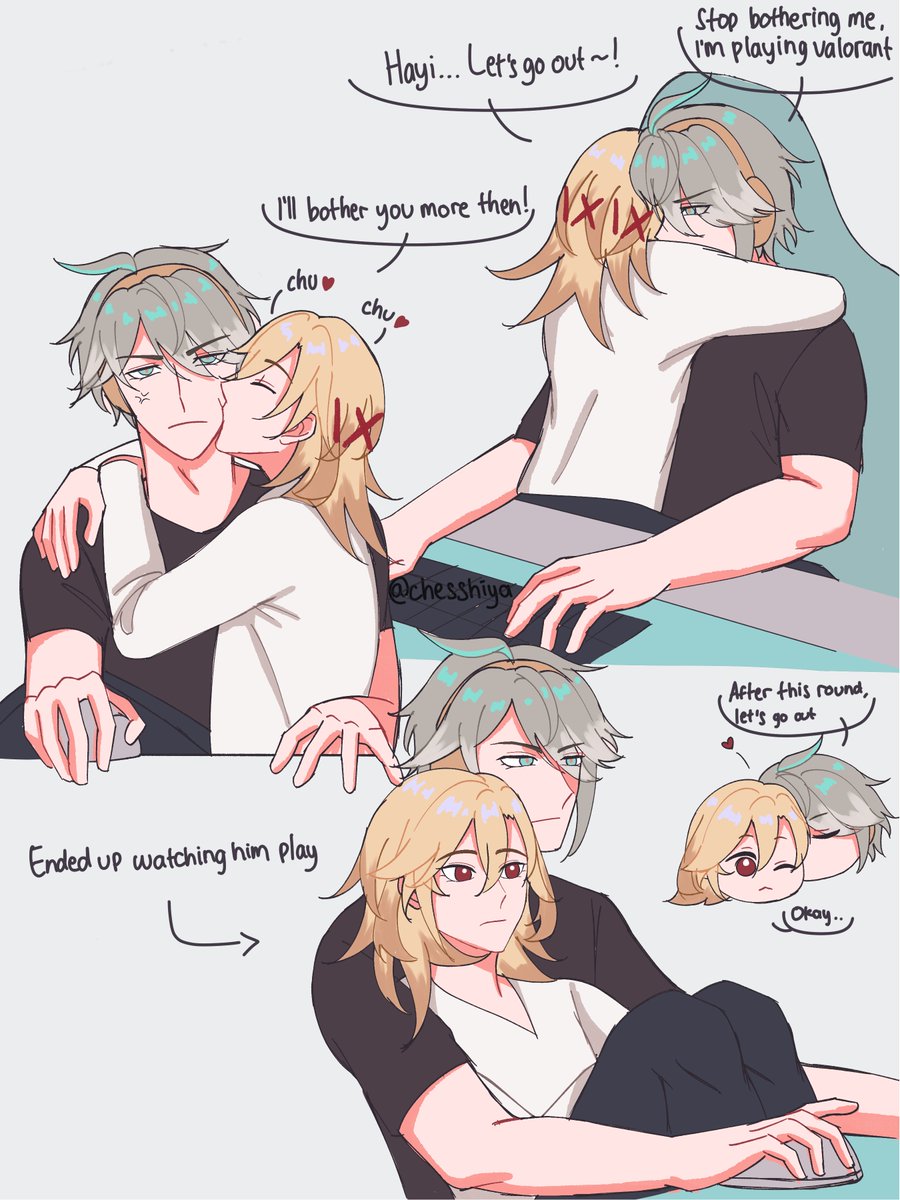 chesshiya's tweet photo. Gamer Alhaitham for #HaiKavehWeek2 
Day 4 : Modern AU 

#アルカヴェ #海维 #知妙 #haikaveh https://t.co/VVC4axpssz