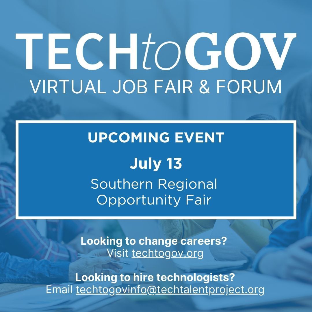 BostonNewTech's tweet image. 📅 Mark your calendars! Join us for the Southern Regional Tech to Gov Virtual Forum + Job Fair on Thursday, July 13, 2023. Explore exciting opportunities to make a meaningful impact in government. Don&apos;t miss out! 

Register now: app.brazenconnect.com/a/the_volcker_… #TechToGov #JobFair