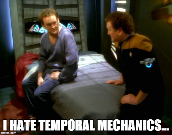 Eddie_NYC's tweet photo. Tonight's #AllStarTrek theme is: time travel duplicates! First up is #TimeSquared (TNG), which features two Picards, followed by #Visionary (DS9), with multiple O'Briens! https://t.co/k9BJnwAPvX