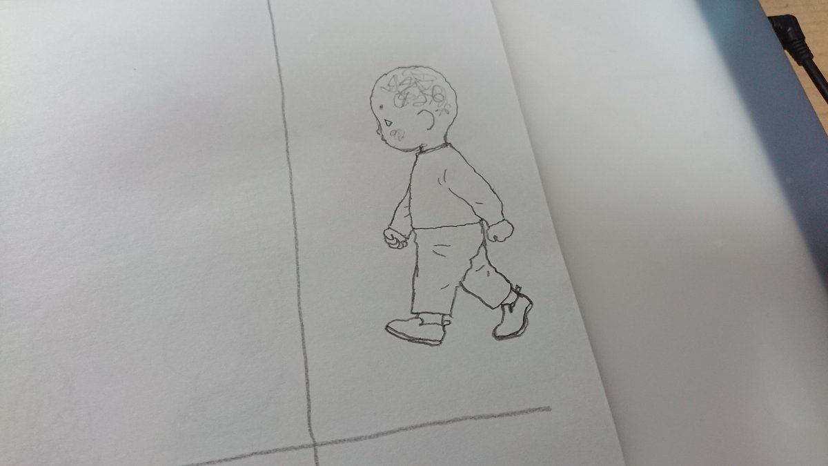 ラフ画の隅にらくがき。 