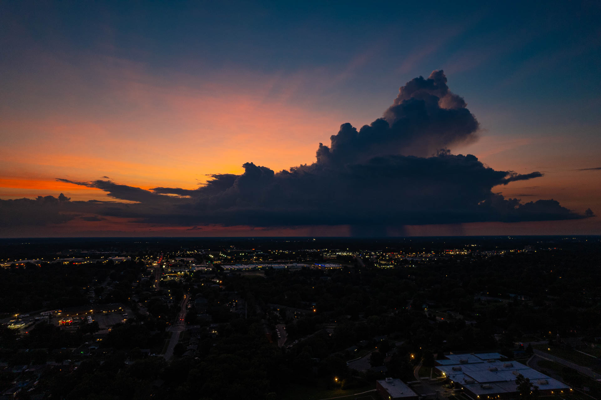 Danny Pendleton on Twitter "Drone photo of dusk with a rain shower