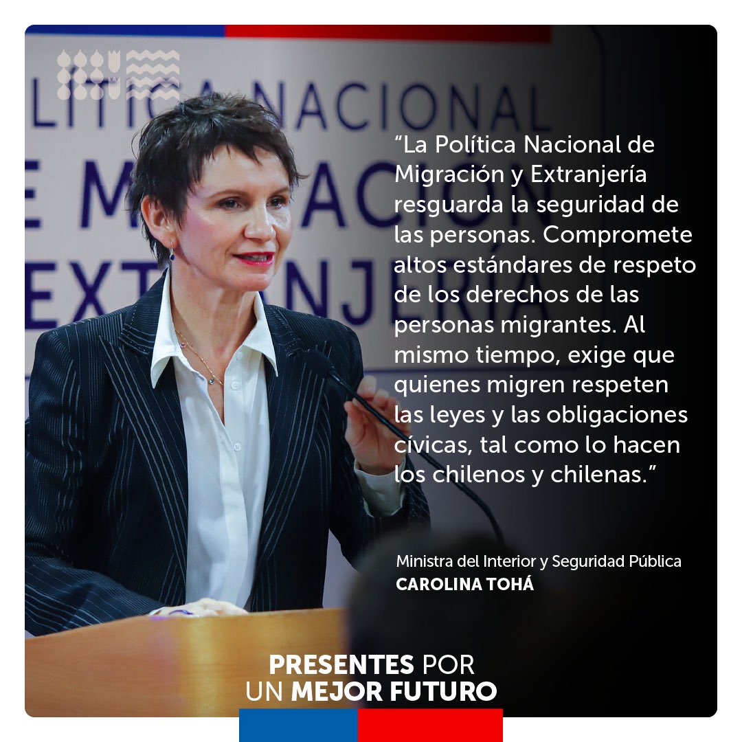 min_interior's tweet photo. La Política Nacional de Migración y Extranjería cuenta con medidas concretas, porque sabemos la urgencia que tiene nuestro país en esta materia. 

Para conocer todas las medidas, también a largo plazo, conoce aquí la Política Nacional 👉 https://t.co/d8aMW7jBgK https://t.co/z0tgF8tNAP