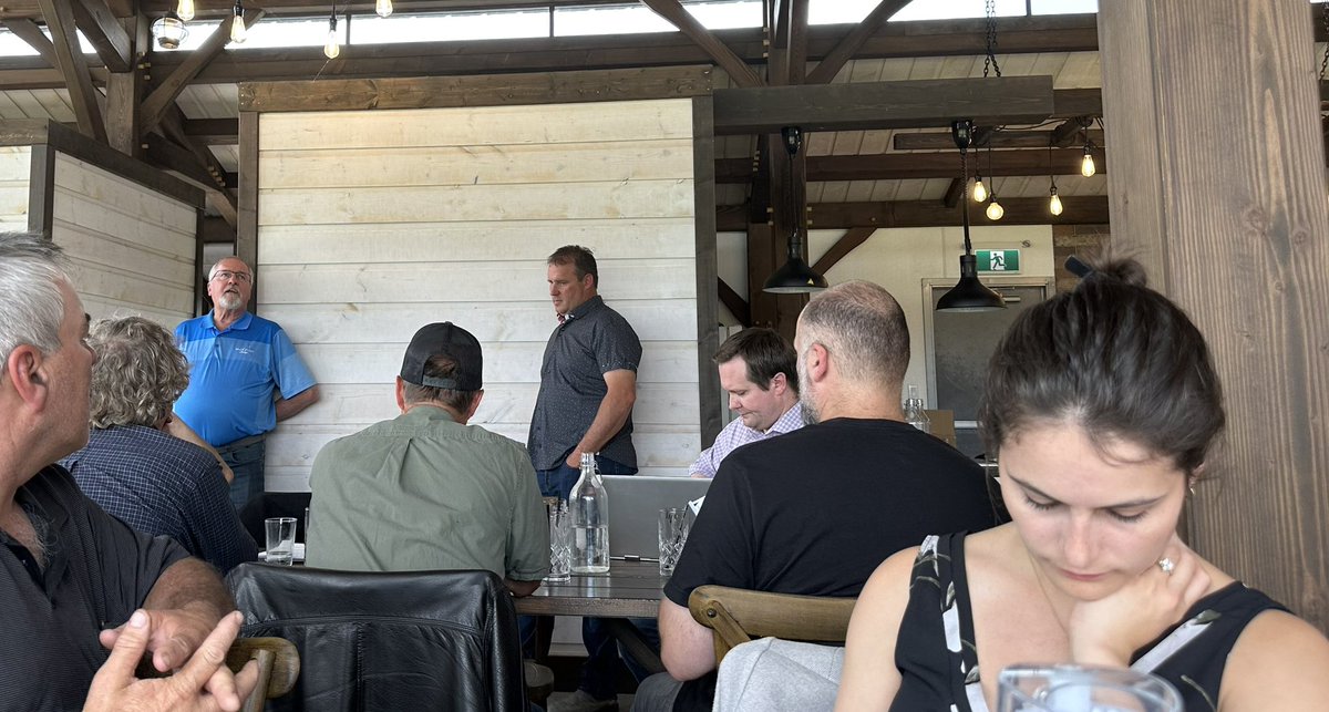 Thank you to <a href="/HughNerlien/">Hugh Nerlien</a> and <a href="/ToddGoudy/">Todd Goudy</a> for joining in our <a href="/AgProducersSK/">APAS</a> district 4 meeting today. We appreciate the fostering of meaningful discussion between producers and government #SkAg #AgTwitter #crop2023 🌾🐄🥚🐓