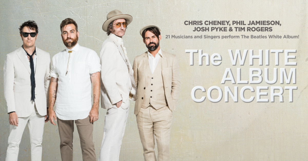 Ticketek Australia (@ticketek_au) on Twitter photo 21 singers and musicians, including <a href="/ChrisCheney23/">Chris Cheney</a>, Tim Rogers, <a href="/philjamieson/">Phil Jamieson</a> and <a href="/JOSHPYKE/">Josh Pyke</a> perform The Beatles’ White Album in track order live on stage!
🎫 On Sale Now bit.ly/WHITEAL23 21 singers and musicians, including <a href="/ChrisCheney23/">Chris Cheney</a>, Tim Rogers, <a href="/philjamieson/">Phil Jamieson</a> and <a href="/JOSHPYKE/">Josh Pyke</a> perform The Beatles’ White Album in track order live on stage!
🎫 On Sale Now bit.ly/WHITEAL23