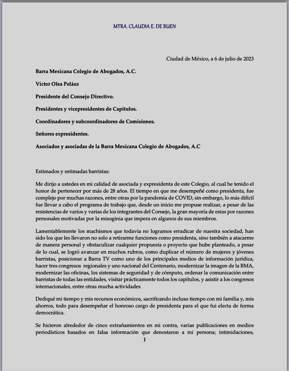 Claudia de Buen Unna tweet media