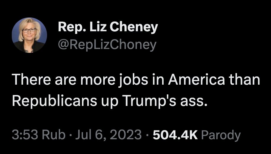 Liz Cheney is right, Biden jobs market is killin it!
