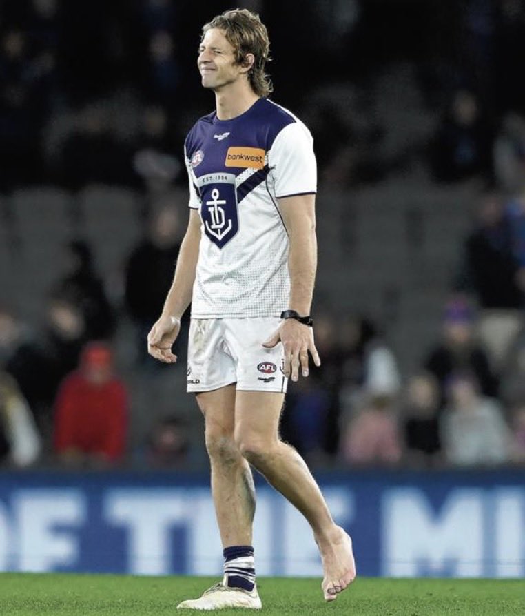 How bad was Nat Fyfe’s stress fracture? Obviously not bad enough to stop him walking all around the ground after he did it. Sorry Dockers fans but he’s finished.