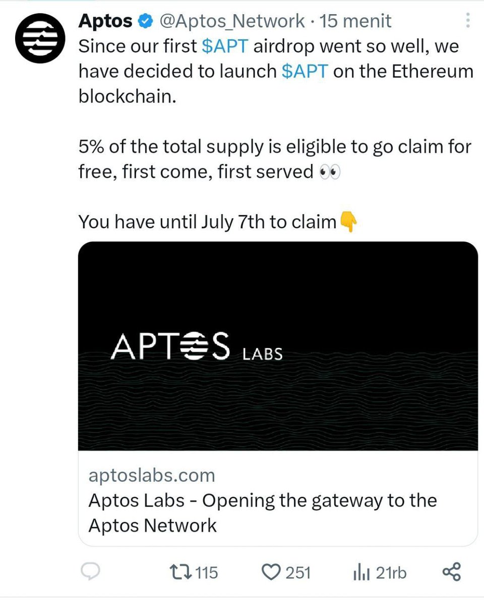 🆘Aptos Twitter Hacked Don't Click Any Link

No Airdrop Live from Aptos...