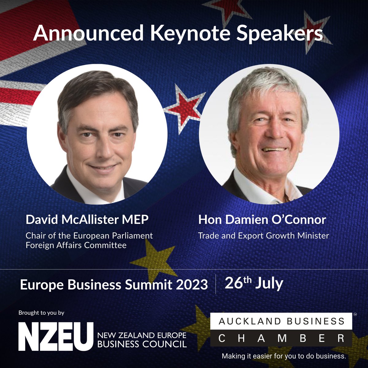 We are thrilled to introduce our keynote speakers for the upcoming Europe Business Summit on July 26th in Auckland. Click on the link to find out more. hubs.li/Q01WZBbZ0