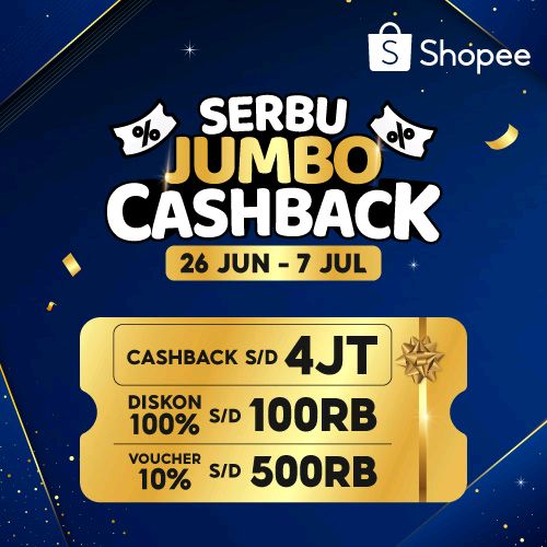 PROMO SPESIAL: Ada Cashback s/d 4JT &amp; Diskon 100% s/d 100RB buat kamu! 👌🏻🎉   Gabung grup Shopee-ku sekarang juga dan ajak temanmu! #serbujumbocashback Langsung klik di sini 👉 shp.ee/ugtj257jrm4