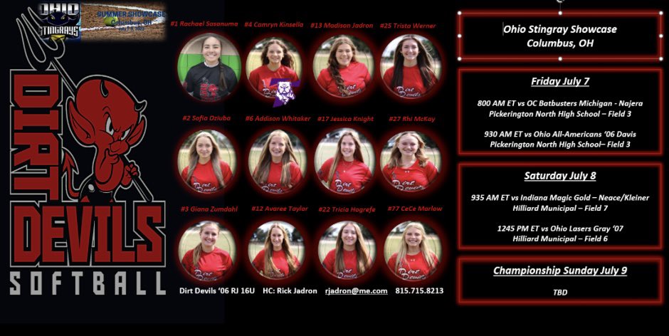 Quick update tomorrows location change due to todays 🌧️ - 8a &amp; 930a @ Pickerington North HS Field 3 #GreatDay2BDevils 😈