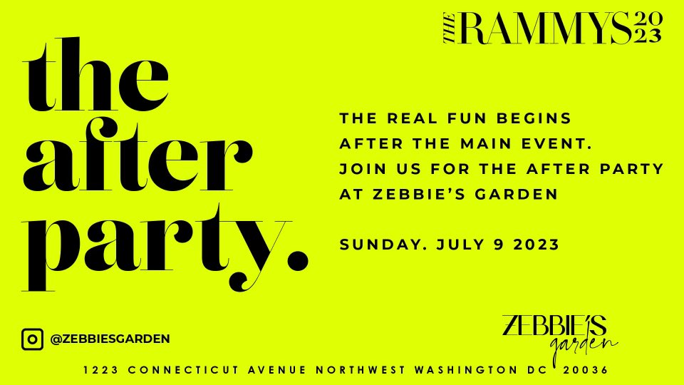 TommyMcFLY's tweet photo. DC Friends … are you going to the 🧑‍🍳 🏆 RAMMYs @RAMWdc on Sunday?! See you there AND at the official after party #zebbiesgarden 🎉 @mayflowerclubdc https://t.co/rS79AaueXo