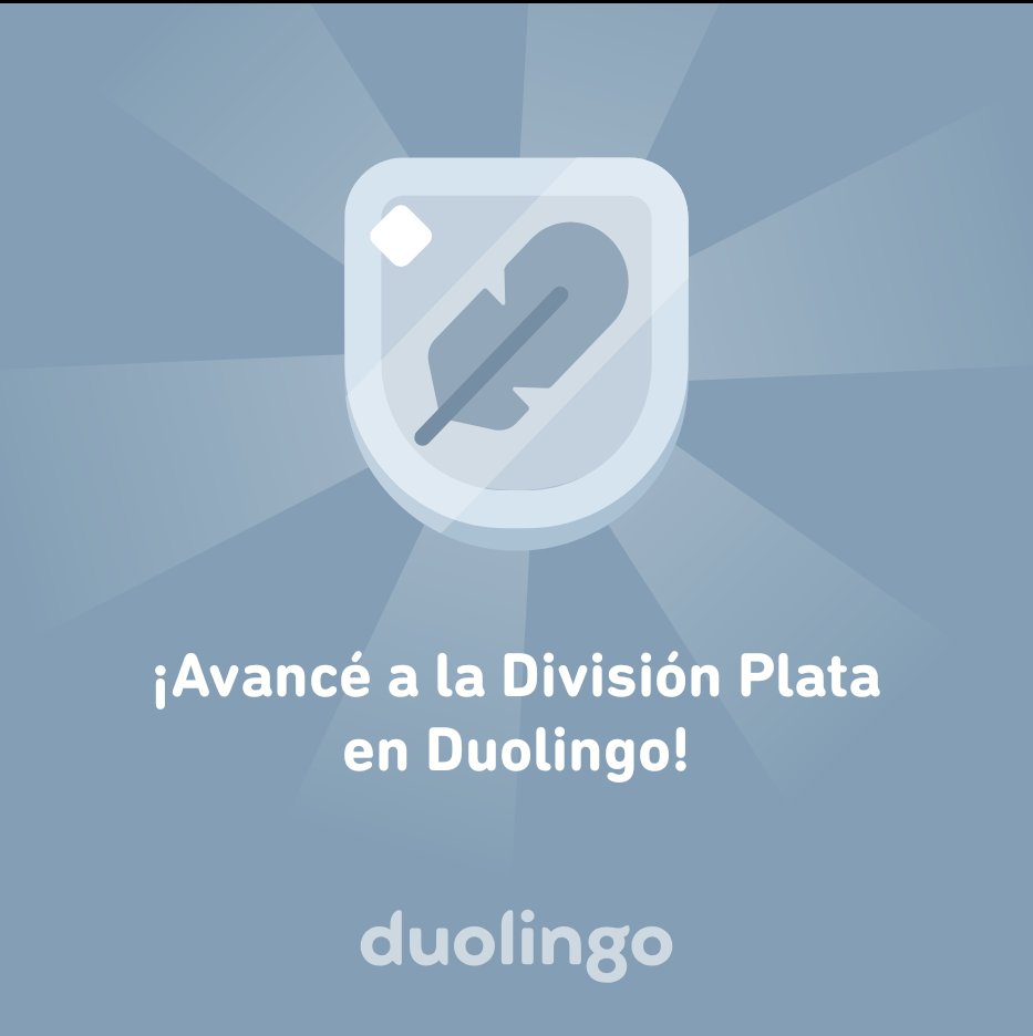 JDMELOR's tweet photo. ¡Avancé a la División Plata en Duolingo! https://t.co/uiOe7itdwK