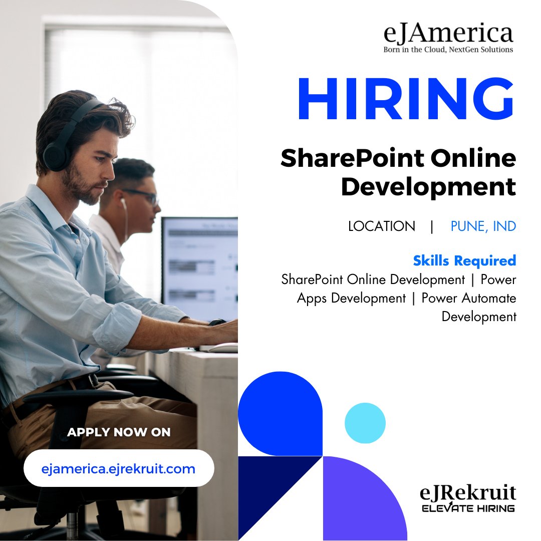 ejangar's tweet image. Apply Now - ow.ly/SfKc50P5RC6

SharePoint Online + Your Skills = Limitless Possibilities! Don&apos;t miss this chance to be part of something extraordinary. 

#sharepointonlinedev #sharepointexperts #jobopening #careeropportunity #jobsearch #techcareer #ejrekruit #ejamerica