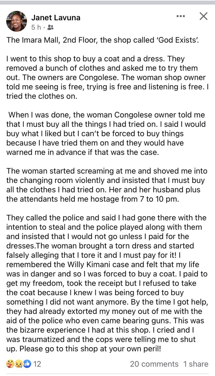 Beware. Seems like <a href="/NPSOfficial_KE/">National Police Service-Kenya</a> colluded with the shop owners @Cofek_Africa <a href="/DCI_Kenya/">DCI KENYA</a> <a href="/theimaaramall/">The Imaara Mall</a> <a href="/RobertAlai/">Robert ALAI, HSC</a>