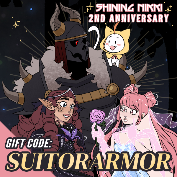 thepurpah's tweet image. ✨Shining Nikki x Suitor Armor collab at the end of tonight&apos;s Free episode!✨

Any excuse to draw pretty dresses is a welcome one
Happy 2nd Anniversary to @ShiningNikki_SN !