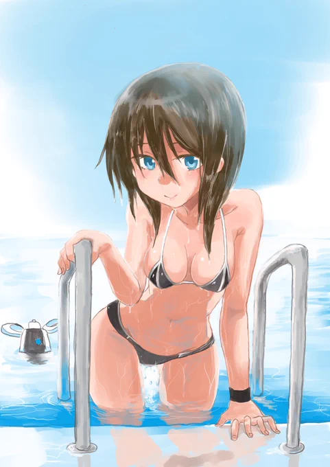 夏の日 眩しい日差し プールサイド 悠都ちゃんと#アリスギアお絵かき 