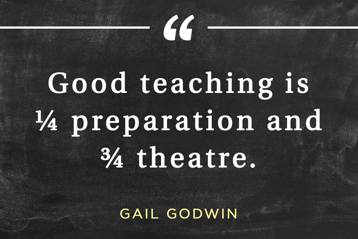 Good teaching is ¼ preparation and
¾ theatre.
#education #teacher #leadership #school #autism #sped #teachertwitter #twitteredu #fridaymorning