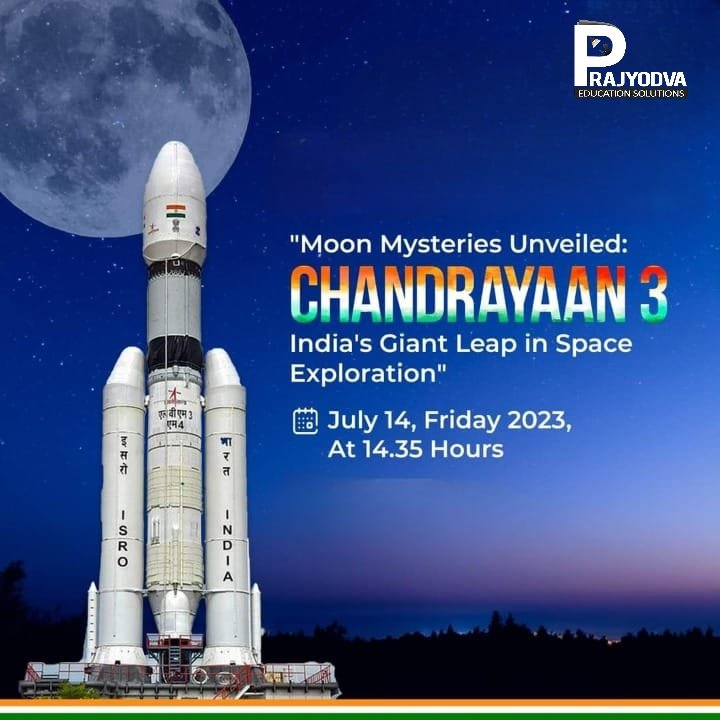 Unveiling the Moon's Mysteries: Witness India's Giant Leap in Space Exploration as Chandrayaan 3 takes flight! 🌕✨🚀  extraordinary journey to the lunar!! 
#Chandrayaan3 #IndiaInSpace #MoonExploration #SpaceMission #LunarMysteries #StudyInspiration #LearningJourney #Prajyodva