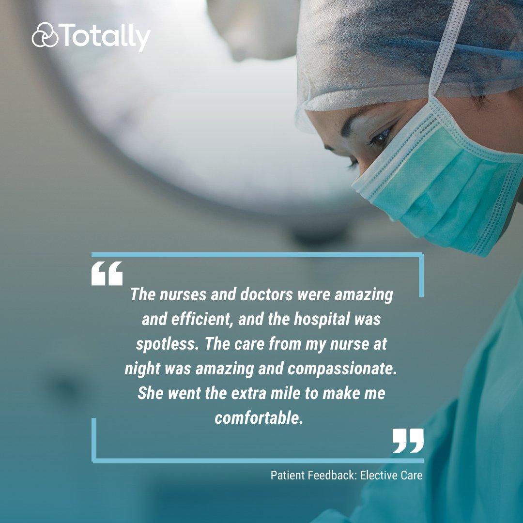 Totally provides outsourcing services on behalf of the NHS meaning that we treat NHS patients in private hospitals at no cost to the patient. 
We're proud of our team's commitment to delivering exceptional healthcare.
#FeedbackFriday