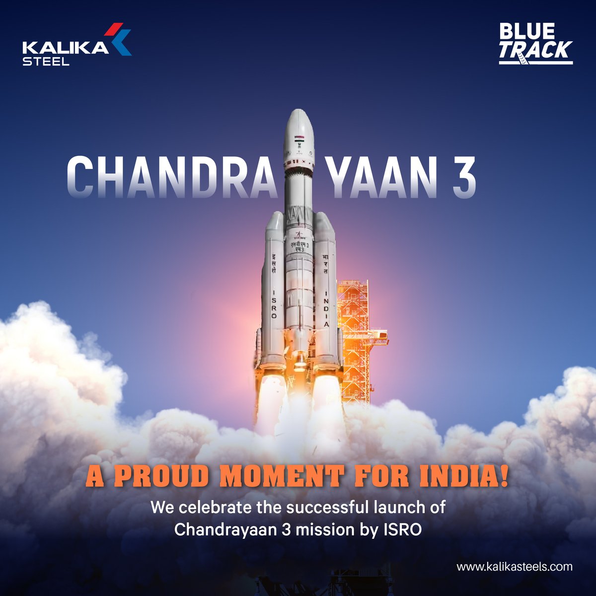 KalikaSteel's tweet photo. Kalika Steels is proud of all the scientists at ISRO for their remarkable efforts in launching the Chandrayaan 3. We hail this significant moment and consider it as the pride of our nation!
Visit Us: https://t.co/T1vDw6SYcy
#isro #isroindia #moon #chandrayaan3 #KalikaSteel https://t.co/WXfxRwXnBi