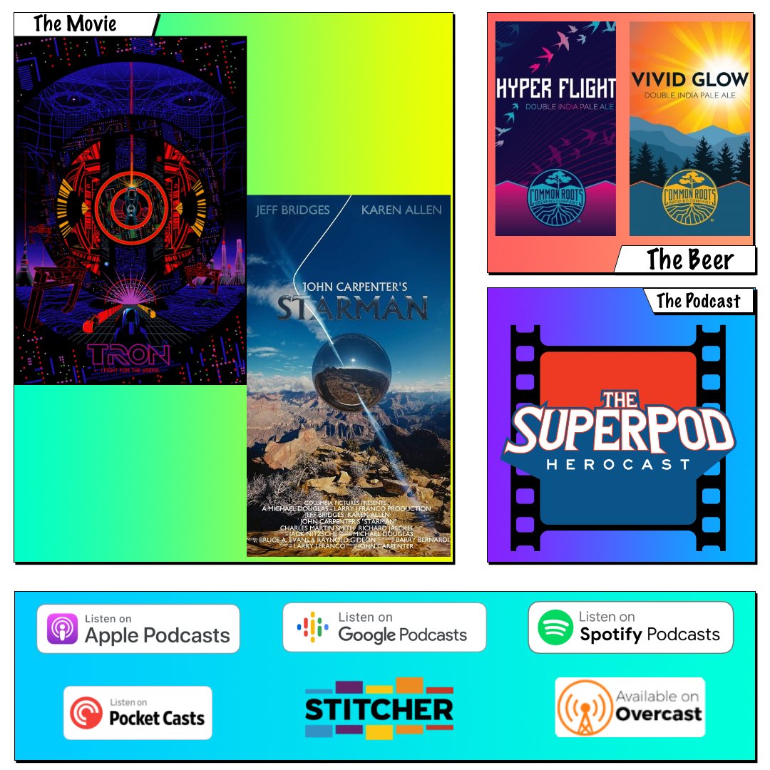 We're stopping all the summer relaxing we're having to bring you a double feature.
For Todd's choice: #TRON
For Casey's: #StarMan
And our 🍻 come from the same brewery completely accidentally!
Listen here:
player.captivate.fm/episode/d862fb…

Or wherever you catch your pod!