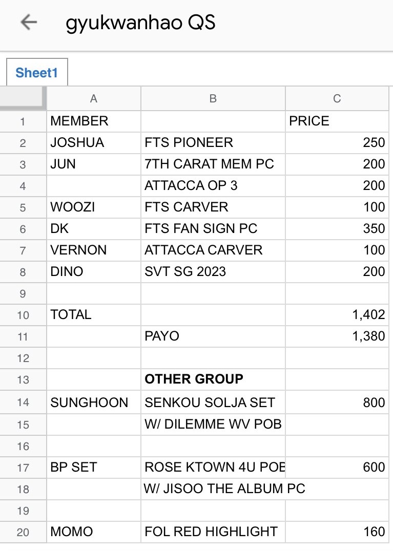ctrlhosh1's tweet photo. price breakdown !

dm @gyukwanhao or reply to mine ! https://t.co/40JnbdbvT6